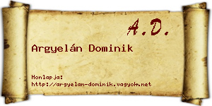 Argyelán Dominik névjegykártya