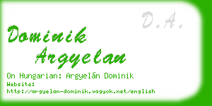 dominik argyelan business card