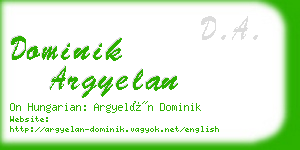 dominik argyelan business card